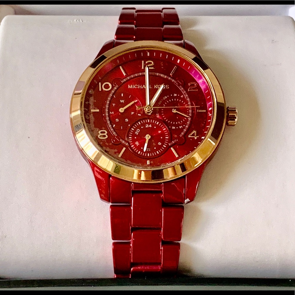 Michael Kors Runway Red Dial Ladies Watch
MK6594